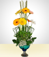 Arreglos Florales - Arco Iris de Gerberas