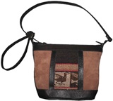 Sac  main en cuir chamois avec awayo