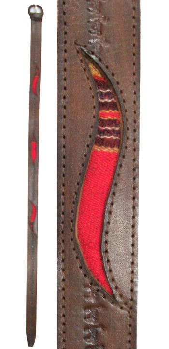 Leather belt with antique awayo- 