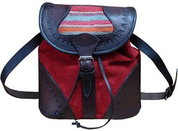 Purse  costal  with suede applications
