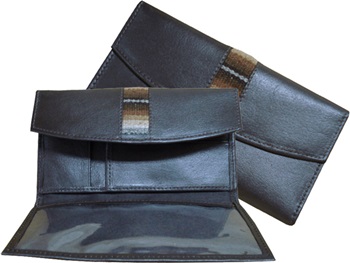Wallet for woman - brown with antique awayo