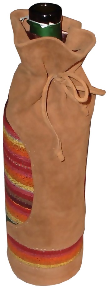 Suede wine cover  with awayo- brown