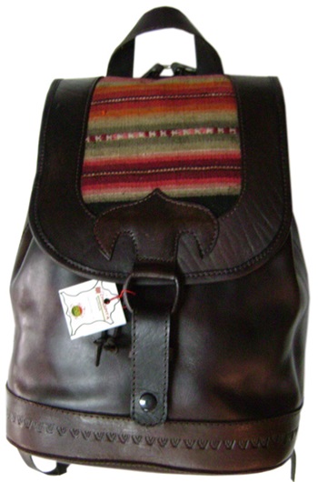 Leather backpack - Antique awayo detail