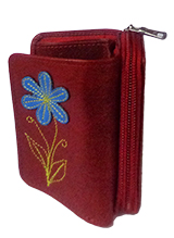 Billetera de Cuero Mnica - Rojo
