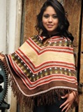 Brown alpaca poncho - people figures