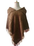 Hand Knitted Poncho Telar - Brown