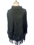 Poncho Verde - Flores en Macram
