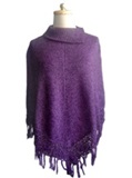 Poncho Violeta - Flores en Macram