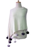 Poncho with Pompons