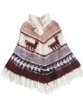 Gray Alpaca Poncho  - Kids 2 to 3 Years