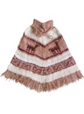 Brown and White  Alpaca Poncho  - Kids 2 to 3 Years
