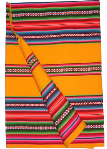 Couverture Awayo - Rayures Multicolores - Tons Jaunes