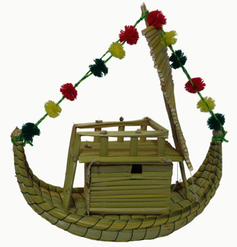 Radeau fait en totora