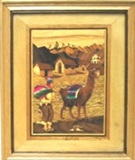 Tableau en bois - Motif paysage rural