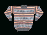 Baby Alpaca Sweater - Blue with stripes
