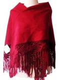 Red Shawl - Macrame Details