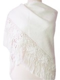 White Shawl - Macrame Details