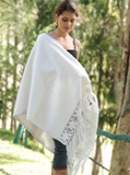 White Shawl with Macrame