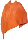 100 % Alpaca Orange Poncho