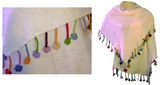 White Shawl with pompons