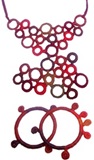 Alpaca Necklace and bracelet set -  Red bubbles