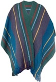 Alpaca Ruana - blue stripes