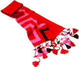 Red scarf  pompons