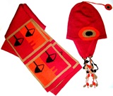 Bufanda + ll uchu  Ojos  - rojo