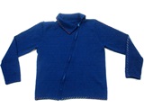 Blue Sweater - diagonal zipper