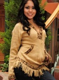 Sweater  fringes  with hood- light brown