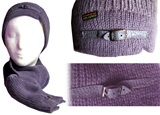 Bufanda + gorro - gris con hebilla