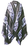 Dark brown ruana - llamas decoration