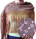 Shawl  Caminito  - embroidered with macram