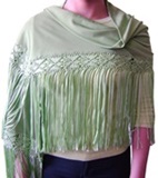 Shawl  water green  - macram