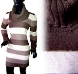 Turtle neck brown dress