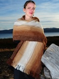 Rustic alpaca Shawl "Shade"