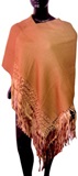 Beige Ruana with macrame finges