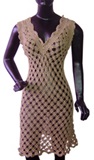 Openwork Brown Dress 100% Alpaca