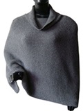 Gray Poncho - Wide Neck