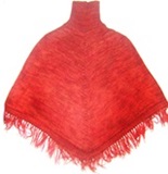 High Neck Poncho - Red
