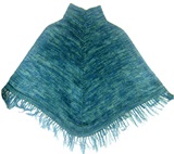 High Neck Poncho - Green