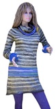 Gray alpaca dress with high neck