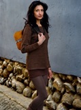 Brown cardigan - Square neck