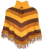 Short poncho - Mustard stripes