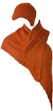 Triangular shawl + Cap - Orange