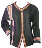 Black cardigan - Multicolores stripes