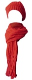 Set rojo de accesorios - Tejido a mano