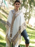 White Ruana with Andean Details