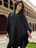 Alpaca ruana - dark gray