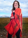 Baby Alpaca Ruana - vivid orange